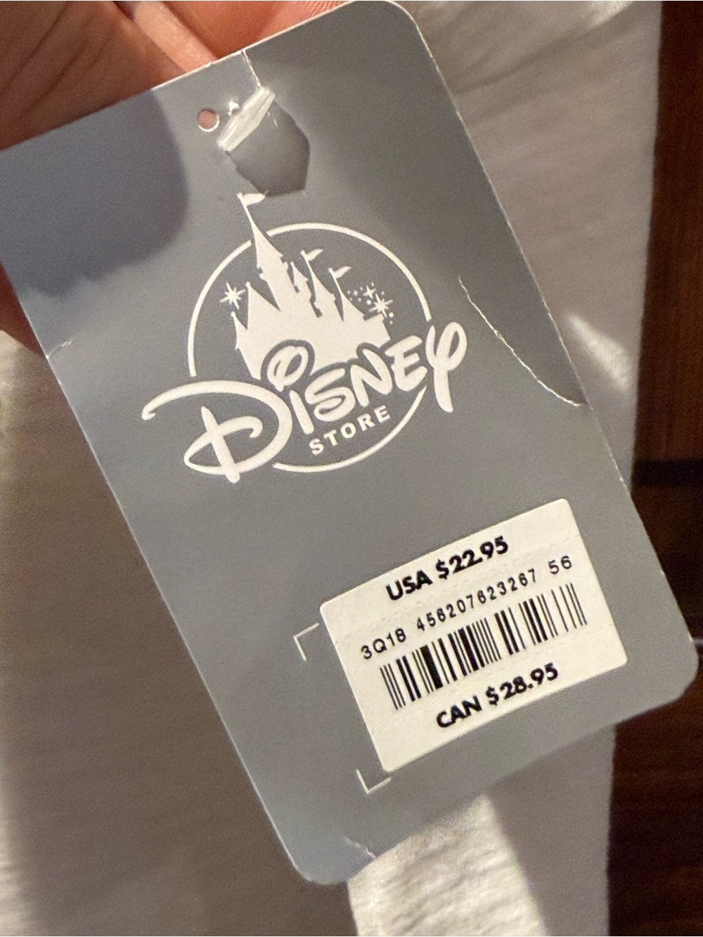 Disney White Short Sleeve V-Neck Tee with Belle Rose Graphic - Picture 5 of 7